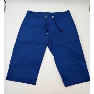 Prana Halle Knickers Blue Nylon Stretch Hiking Crop Pants Womens Small